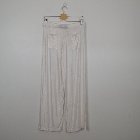 Foxers Lounge Pants Womens M Eyelet Design Drawstring Waist Soft Relaxed Fit - Picture 4 of 9